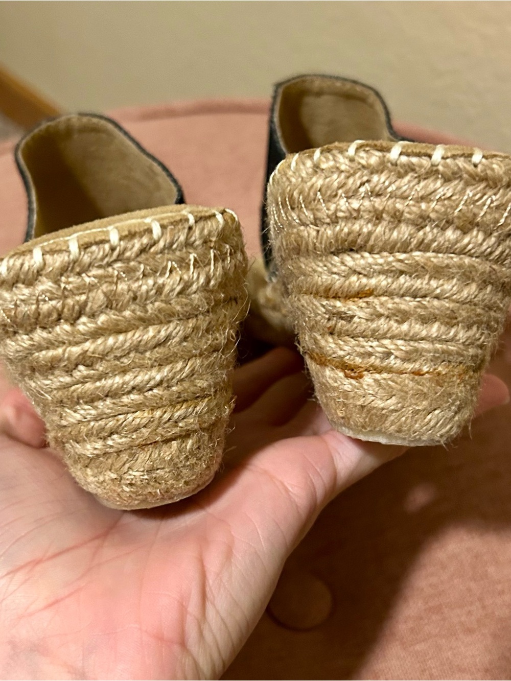 White Mountain Black Sparkle Wedge Thong Sandals - Picture 5 of 5